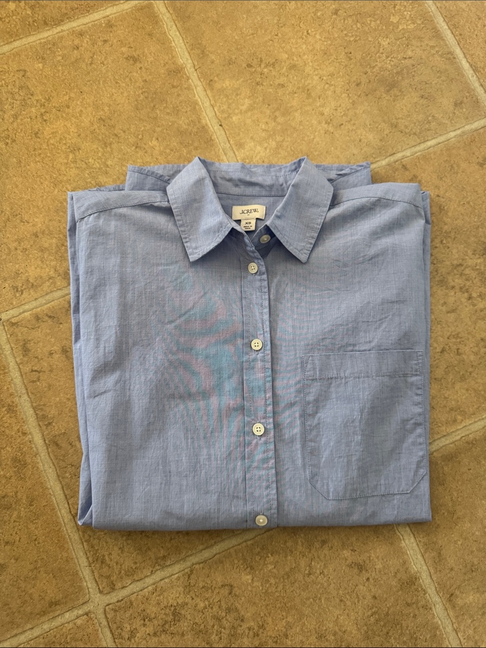 J Crew oversized button-up shirt in blue XS